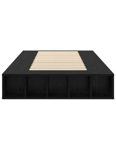 Telaio del letto con storage Rovere Nero 80 x 200 cm