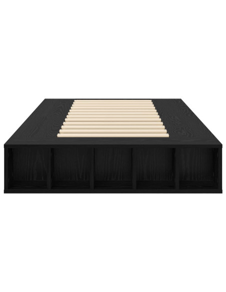 Telaio del letto con storage Rovere Nero 80 x 200 cm