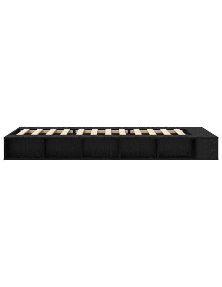 Telaio del letto con storage Rovere Nero 80 x 200 cm