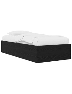 Struttura letto a pavimento Rovere Nero 80 x 200 cm 2