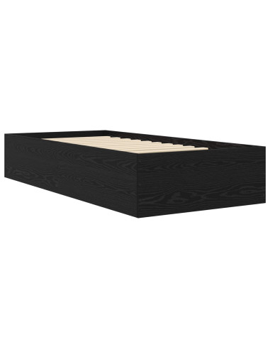 Struttura letto a pavimento Rovere Nero 80 x 200 cm