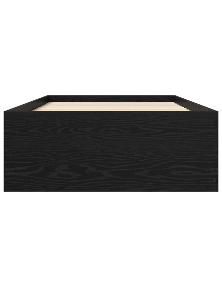 Struttura letto a pavimento Rovere Nero 80 x 200 cm