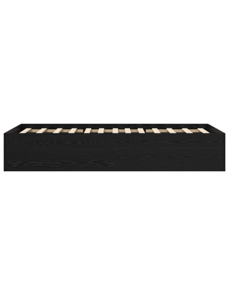 Struttura letto a pavimento Rovere Nero 80 x 200 cm