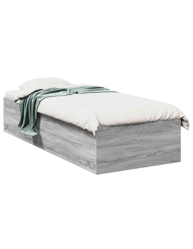 Struttura letto a pavimento Sonoma grigio 80 x 200 cm