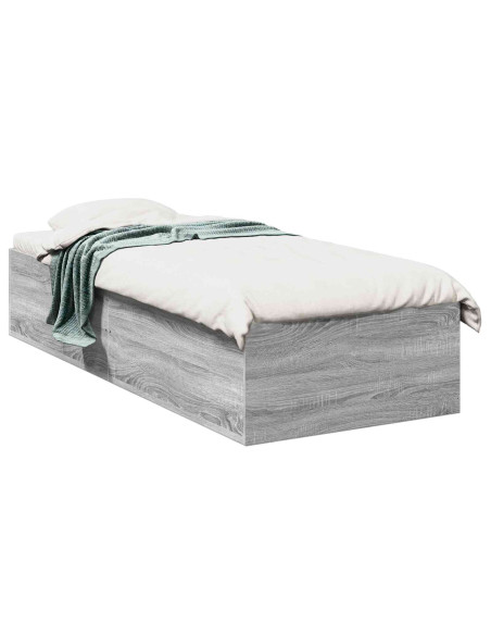Struttura letto a pavimento Sonoma grigio 80 x 200 cm