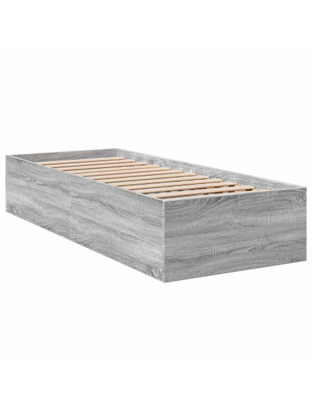 Struttura letto a pavimento Sonoma grigio 80 x 200 cm