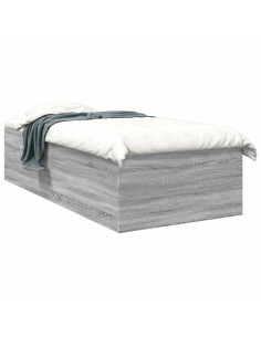 Struttura letto a pavimento Sonoma grigio 80 x 200 cm 2