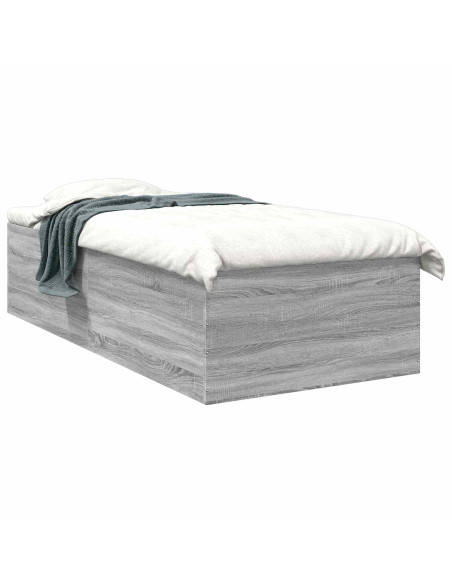 Struttura letto a pavimento Sonoma grigio 80 x 200 cm