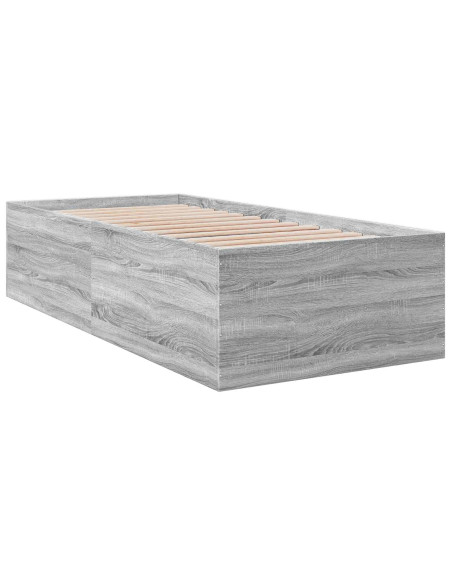 Struttura letto a pavimento Sonoma grigio 80 x 200 cm