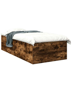 Struttura letto a pavimento Rovere Fumo 80 x 200 cm 2