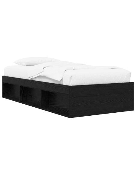 Telaio del letto con storage Rovere Nero 80 x 200 cm