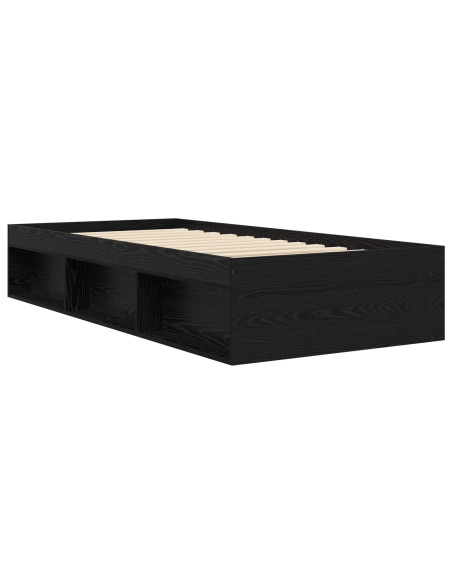 Telaio del letto con storage Rovere Nero 80 x 200 cm