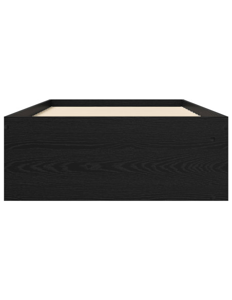 Telaio del letto con storage Rovere Nero 80 x 200 cm