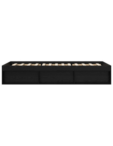 Telaio del letto con storage Rovere Nero 80 x 200 cm