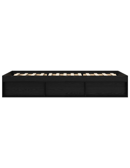 Telaio del letto con storage Rovere Nero 80 x 200 cm