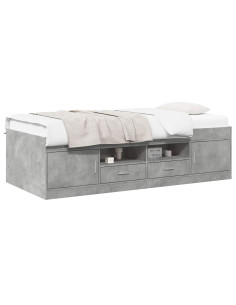 Telaio del letto con storage Grigio Cemento 80 x 200 cm 2