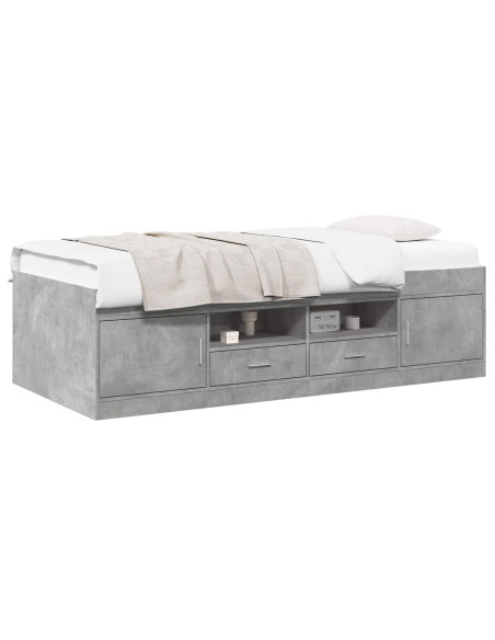 Telaio del letto con storage Grigio Cemento 80 x 200 cm