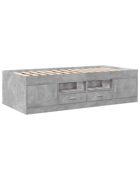 Telaio del letto con storage Grigio Cemento 80 x 200 cm