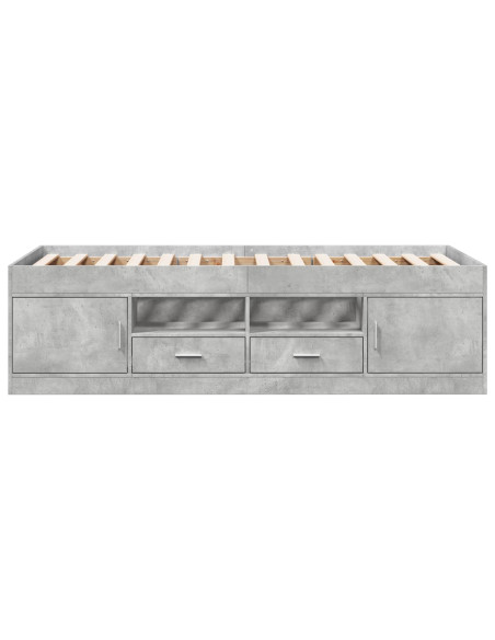 Telaio del letto con storage Grigio Cemento 80 x 200 cm