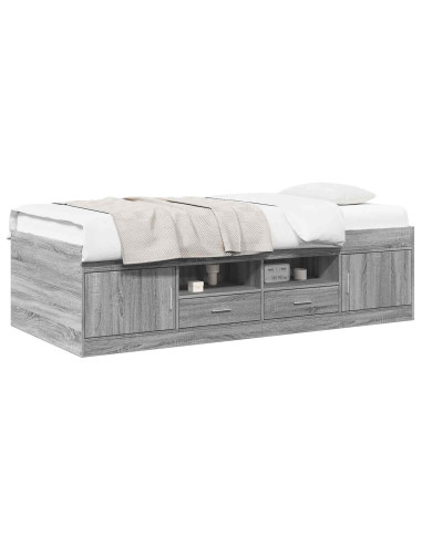 Telaio del letto con storage Sonoma grigio 80 x 200 cm