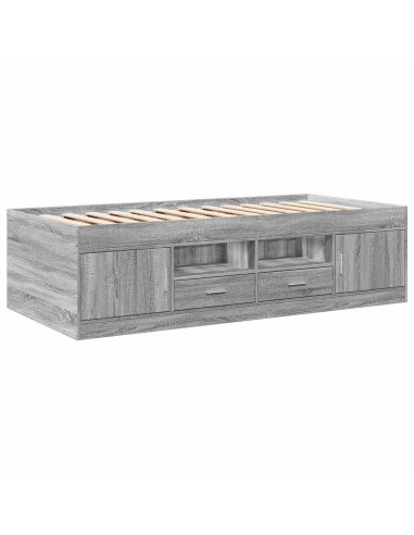 Telaio del letto con storage Sonoma grigio 80 x 200 cm