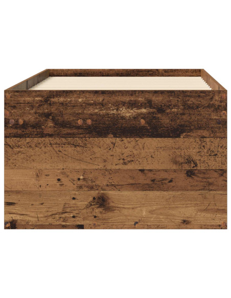 Telaio del letto con storage con porta Legno antico 80 x 200 cm