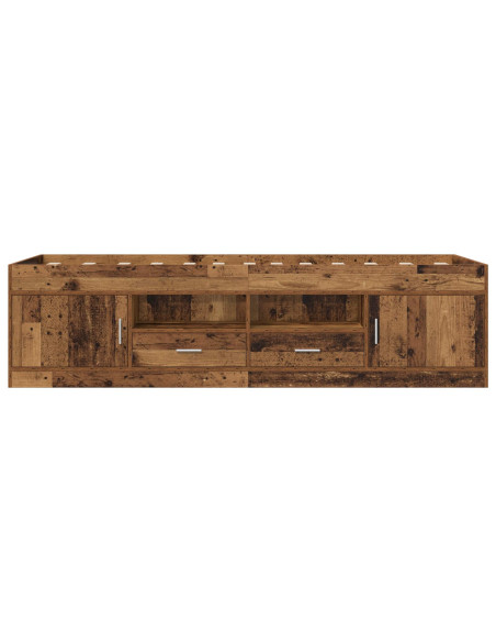 Telaio del letto con storage con porta Legno antico 80 x 200 cm