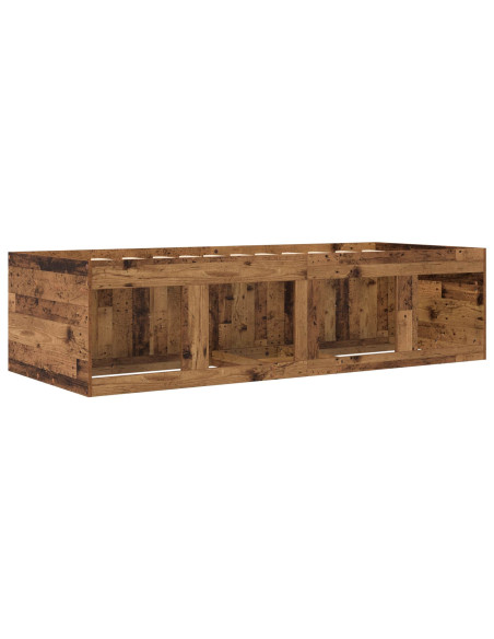 Telaio del letto con storage con porta Legno antico 80 x 200 cm
