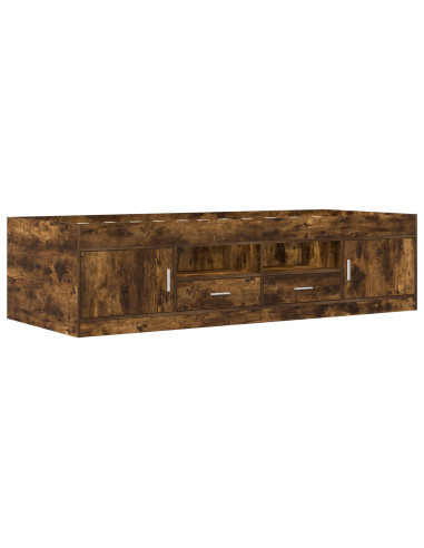 Telaio del letto con storage con porta Rovere Fumo 80 x 200 cm