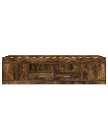 Telaio del letto con storage con porta Rovere Fumo 80 x 200 cm