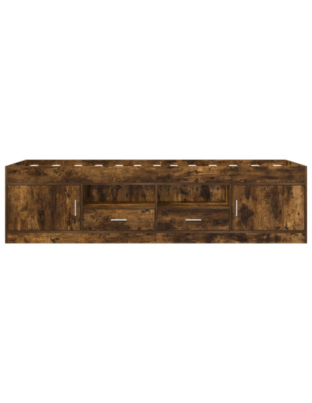 Telaio del letto con storage con porta Rovere Fumo 80 x 200 cm