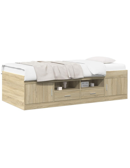 Telaio del letto con storage Rovere Sonoma 80 x 200 cm