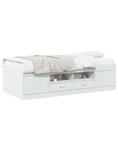 Telaio del letto con storage con cassetto Bianco 80 x 200 cm 2