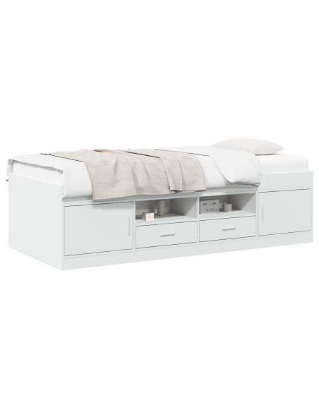 Telaio del letto con storage con cassetto Bianco 80 x 200 cm