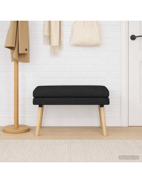 Panchina a doppio strato Nero 80 x 40 x 47 cm Tessuto