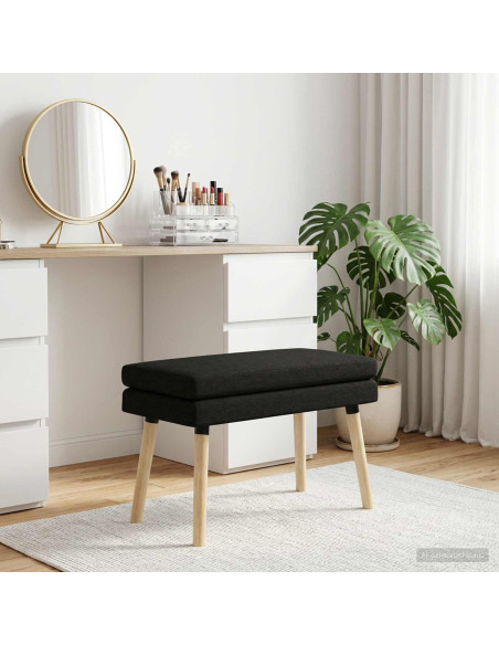 Panchina a doppio strato Nero 80 x 40 x 47 cm Tessuto