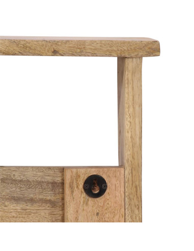 Appendiabiti da Parete con 4 Ganci in Legno Massello di Mango