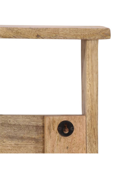 Appendiabiti da Parete con 4 Ganci in Legno Massello di Mango