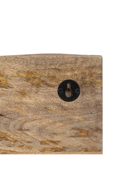 Appendiabiti da Parete con 4 Ganci in Legno Massello di Mango