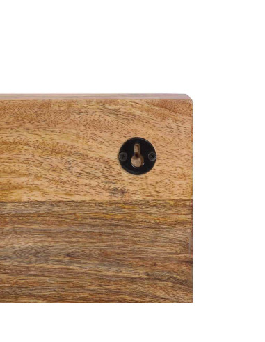 Appendiabiti da Parete con 5 Ganci in Legno Massello di Mango