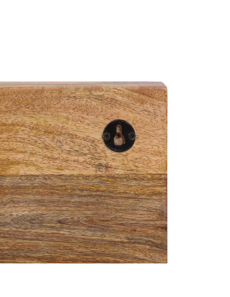 Appendiabiti da Parete con 5 Ganci in Legno Massello di Mango