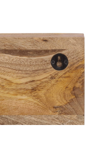Appendiabiti da Parete con 5 Ganci in Legno Massello di Mango