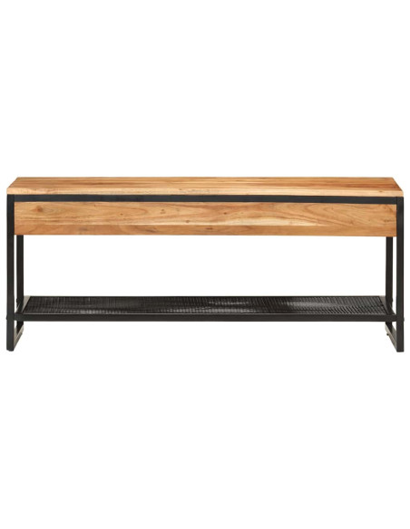 Panca da Giardino 110x35x45 cm Legno Massello di Acacia e Ferro