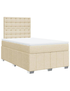 Giroletto a Molle con Materasso Crema 120x190 cm in Tessuto 2
