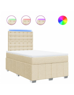 Giroletto a Molle con Materasso Crema 120x190 cm in Tessuto 2