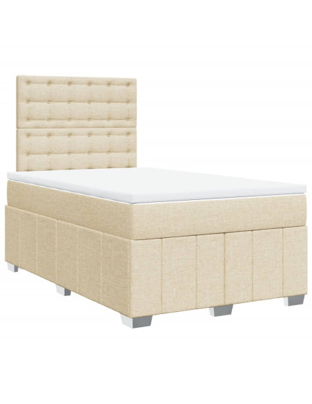 Giroletto a Molle con Materasso Crema 120x190 cm in Tessuto