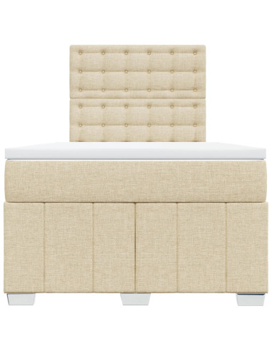 Giroletto a Molle con Materasso Crema 120x190 cm in Tessuto