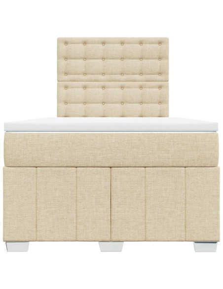 Giroletto a Molle con Materasso Crema 120x190 cm in Tessuto