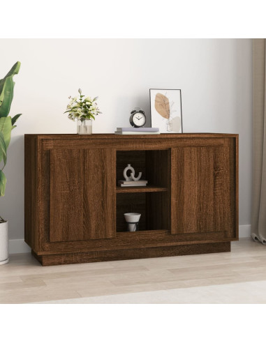 Credenza Rovere Marrone 102x35x60 cm in Legno Multistrato