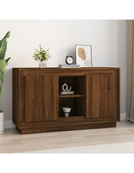Credenza Rovere Marrone 102x35x60 cm in Legno Multistrato